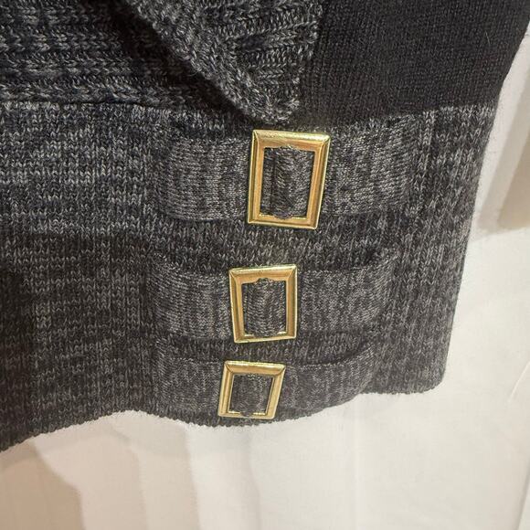 Venus Black Open Front Buckle Cardigan Sz M - Picture 6 of 13